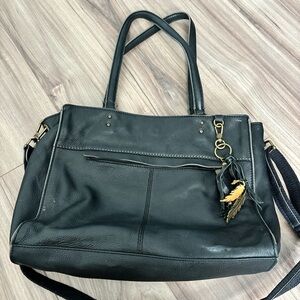 The Sak Black Leather Tote Bag